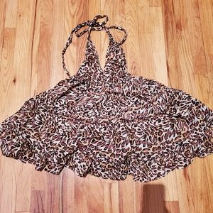 Halter animal print dress